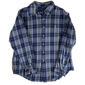 RALPH LAUREN Vintage Classic Fit Pony Logo Plaid Flannel Long‎ Sleeve Shirt XL
